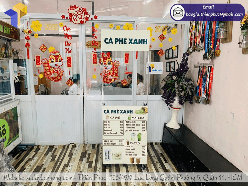 Bán xe cà phê gấp gọn giá rẻ, thiết kế theo yêu cầu